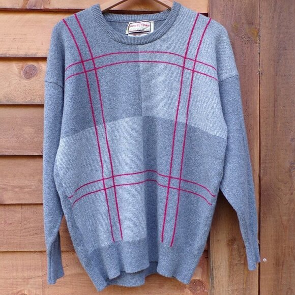 Alan Paine 100% Lambswool Men's Crewneck Gray Sweater. Made in England. EUC. - Picture 1 of 10
